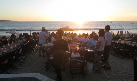 sunset dinner beach and restaurant
